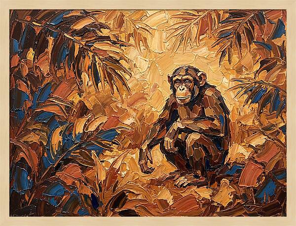 Chimpanzee In Mediterranean Landscape