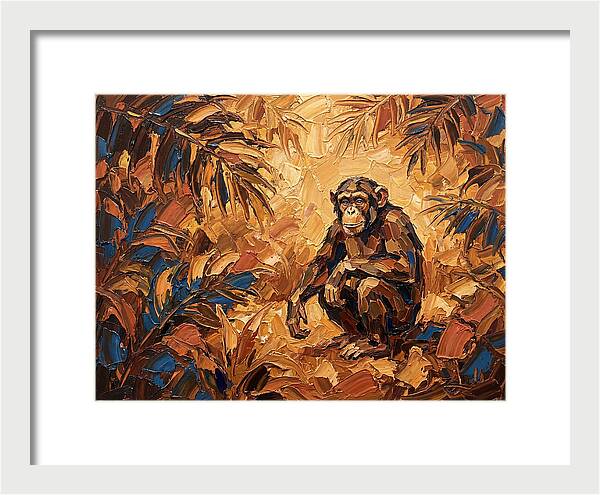 Chimpanzee In Mediterranean Landscape