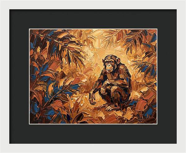 Chimpanzee In Mediterranean Landscape