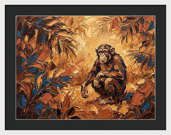 Chimpanzee In Mediterranean Landscape