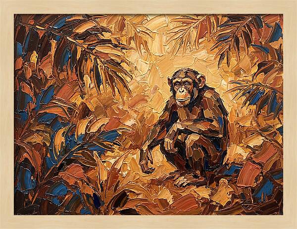 Chimpanzee In Mediterranean Landscape
