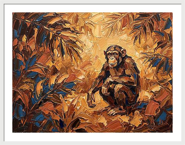 Chimpanzee In Mediterranean Landscape