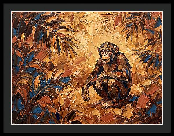 Chimpanzee In Mediterranean Landscape