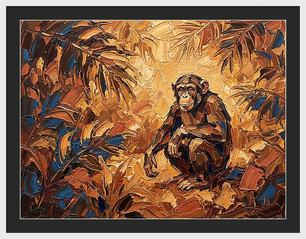 Chimpanzee In Mediterranean Landscape