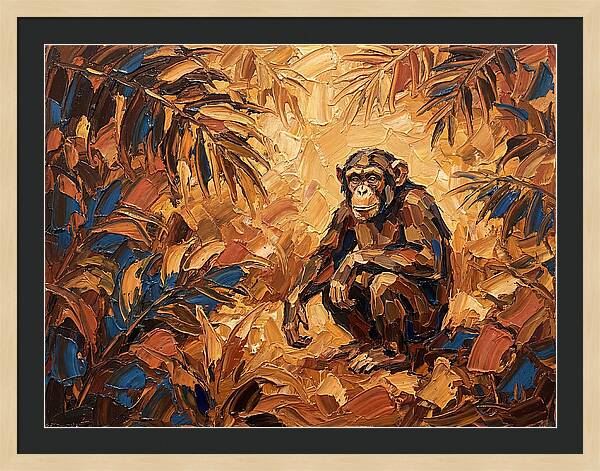 Chimpanzee In Mediterranean Landscape