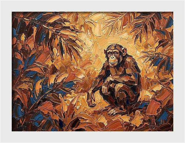 Chimpanzee In Mediterranean Landscape