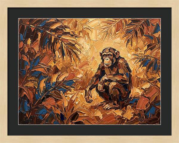 Chimpanzee In Mediterranean Landscape