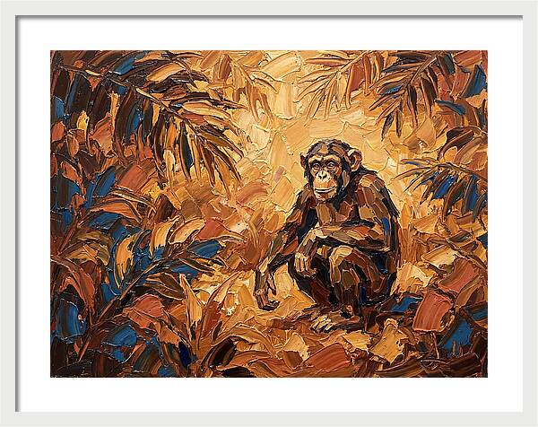 Chimpanzee In Mediterranean Landscape
