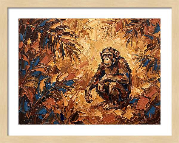 Chimpanzee In Mediterranean Landscape