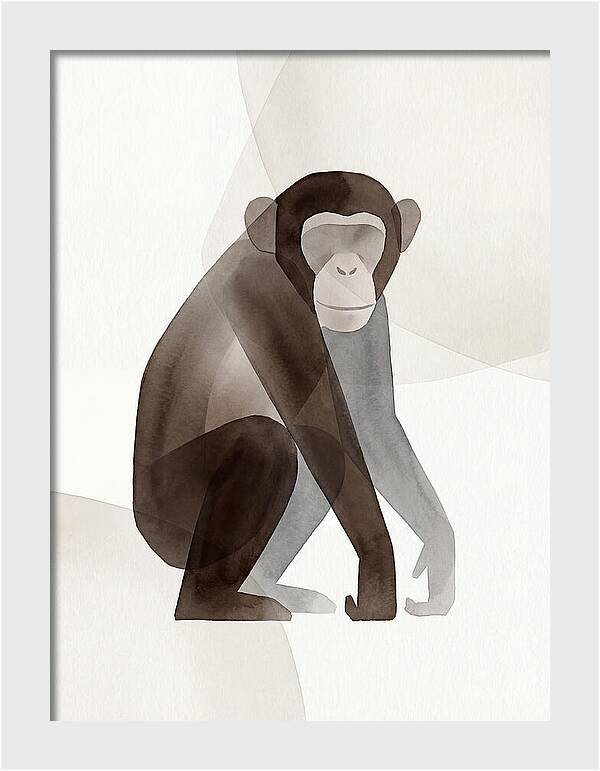 Chimpanzee In Minimalist Style