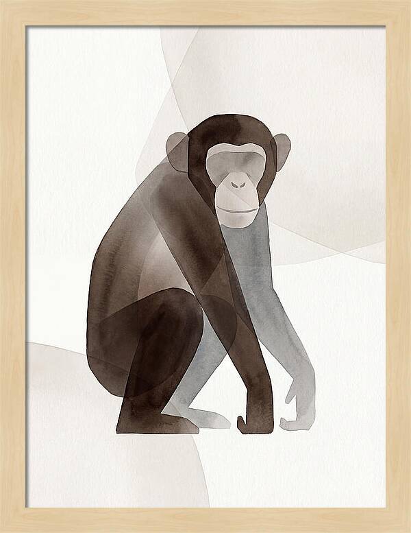 Chimpanzee In Minimalist Style