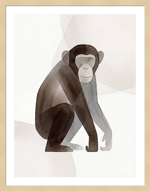Chimpanzee In Minimalist Style