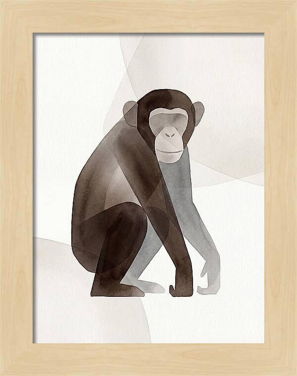 Chimpanzee In Minimalist Style