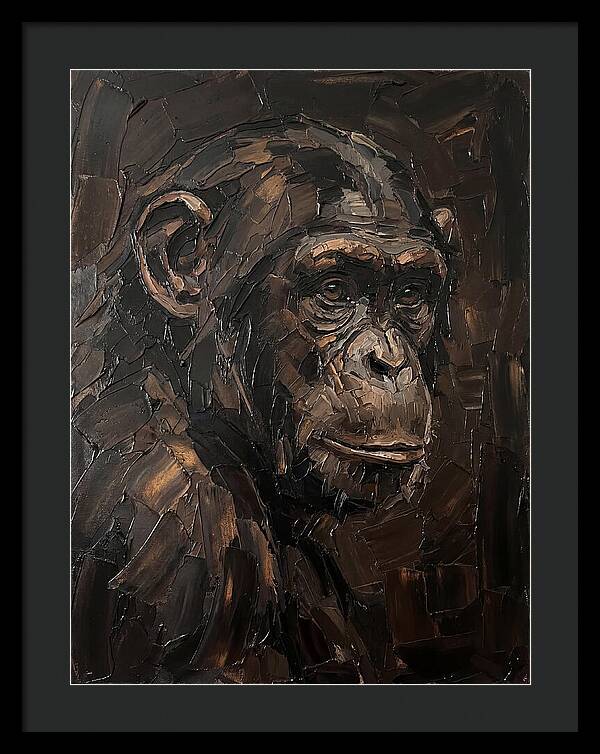Chimpanzee Portrait In Palette Knife Style