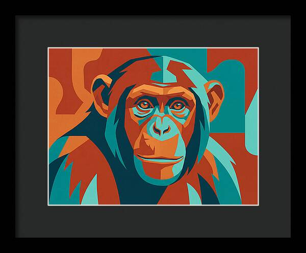 Chimpanzee Portrait In Pop Art Style