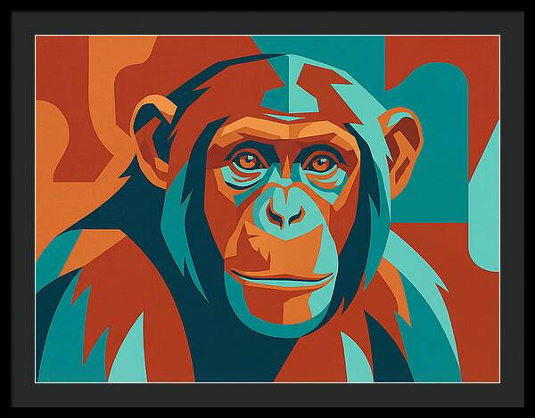 Chimpanzee Portrait In Pop Art Style