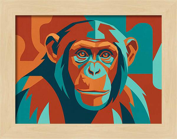 Chimpanzee Portrait In Pop Art Style
