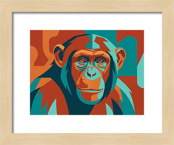 Chimpanzee Portrait In Pop Art Style