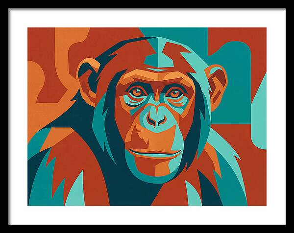 Chimpanzee Portrait In Pop Art Style