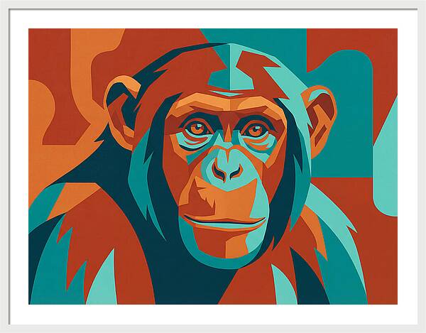 Chimpanzee Portrait In Pop Art Style