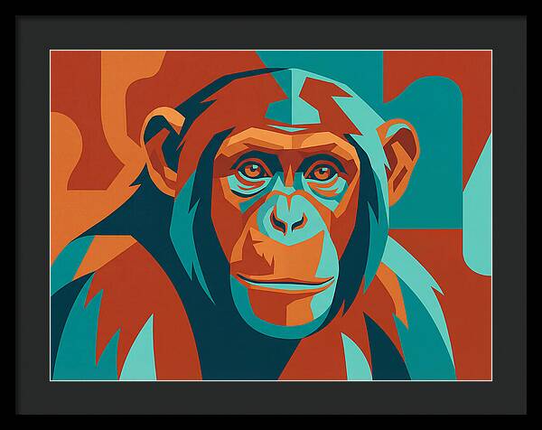 Chimpanzee Portrait In Pop Art Style