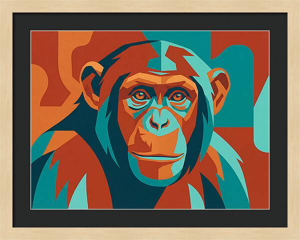 Chimpanzee Portrait In Pop Art Style