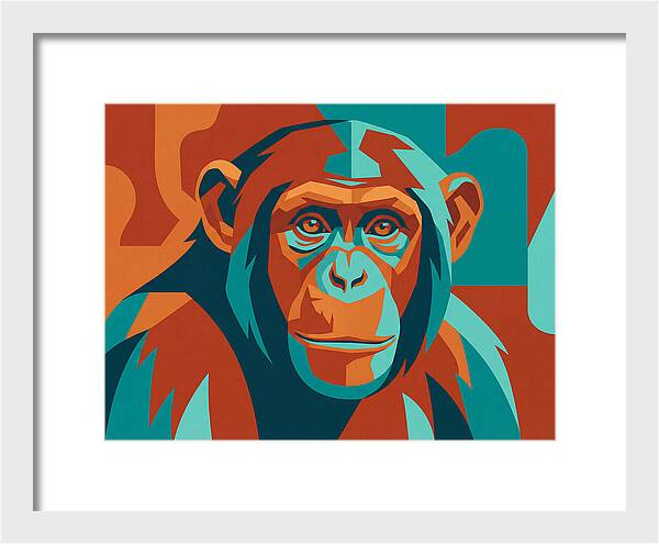 Chimpanzee Portrait In Pop Art Style