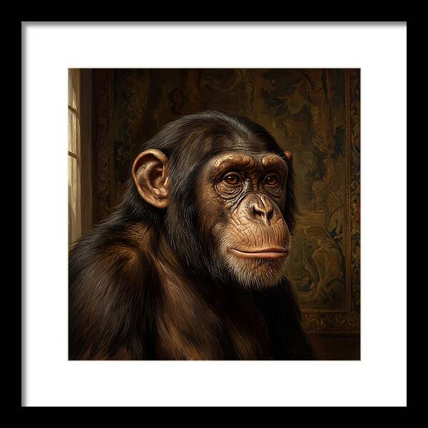 Chimpanzee Portrait In Realism