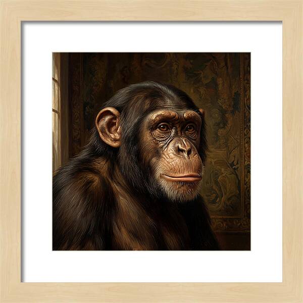 Chimpanzee Portrait In Realism