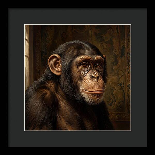 Chimpanzee Portrait In Realism
