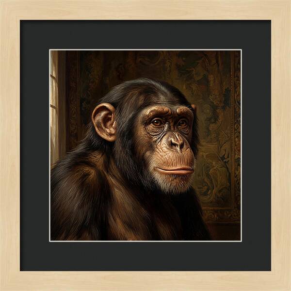 Chimpanzee Portrait In Realism