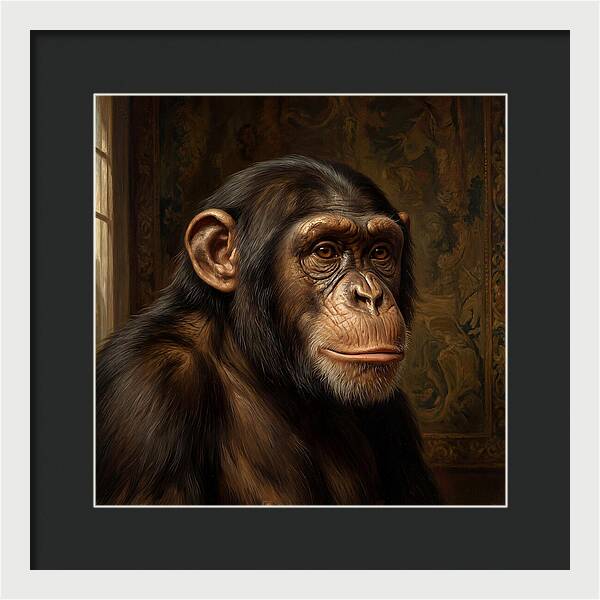 Chimpanzee Portrait In Realism