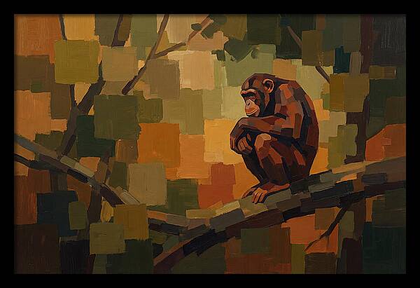 Chimpanzee Resting Thoughtfully