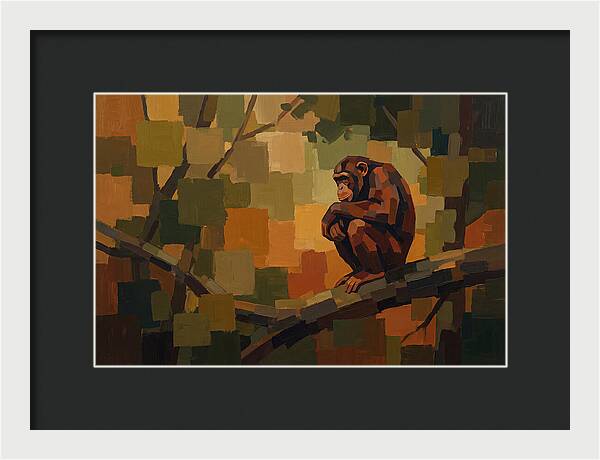 Chimpanzee Resting Thoughtfully