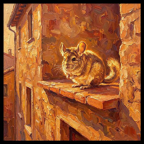Chinchilla On A Mediterranean Ledge