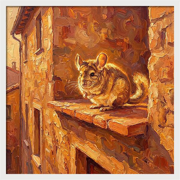 Chinchilla On A Mediterranean Ledge