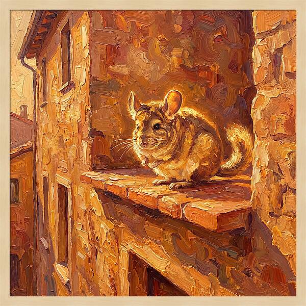 Chinchilla On A Mediterranean Ledge