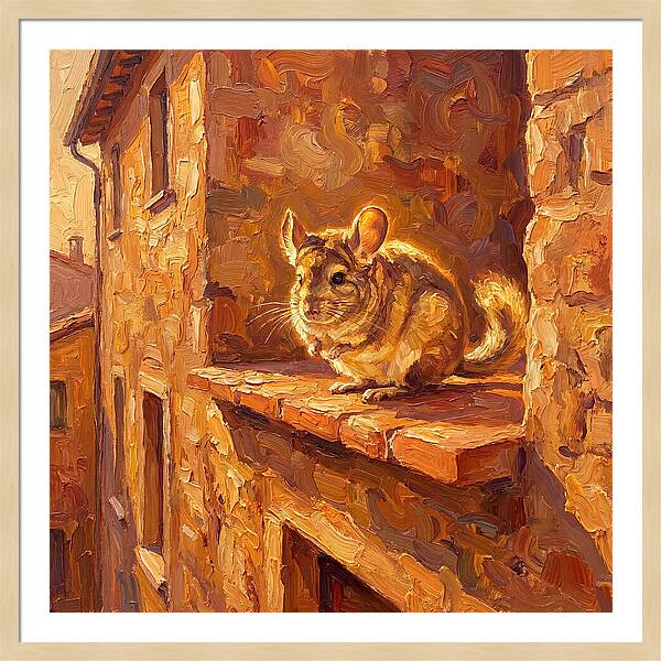 Chinchilla On A Mediterranean Ledge