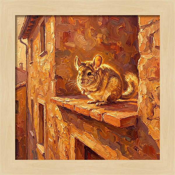 Chinchilla On A Mediterranean Ledge