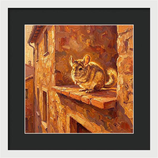 Chinchilla On A Mediterranean Ledge