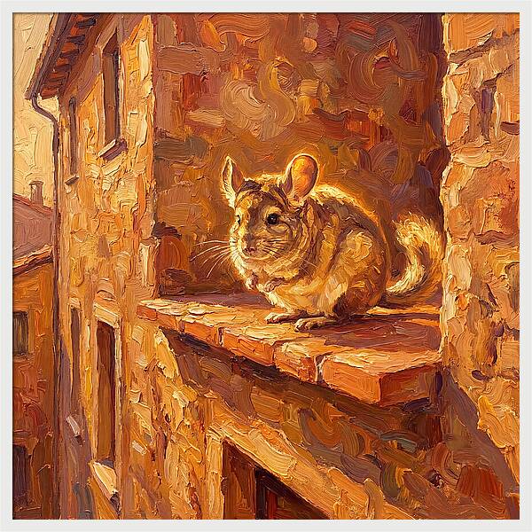 Chinchilla On A Mediterranean Ledge