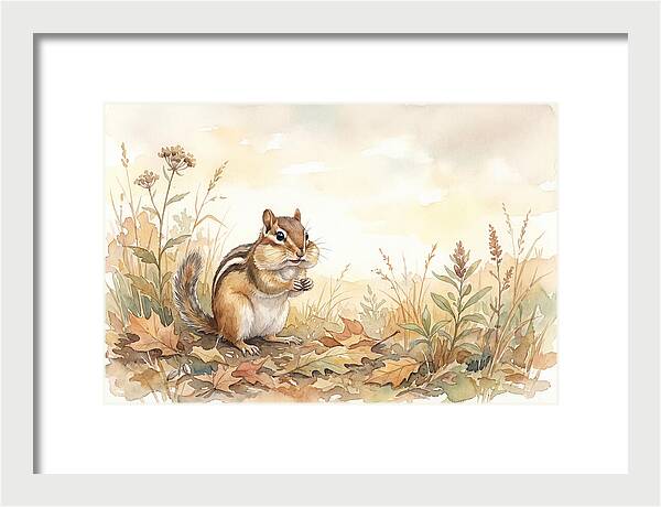 Chipmunk Gathering Seeds