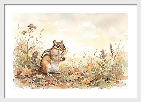 Chipmunk Gathering Seeds