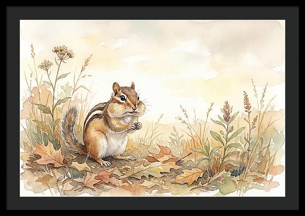 Chipmunk Gathering Seeds