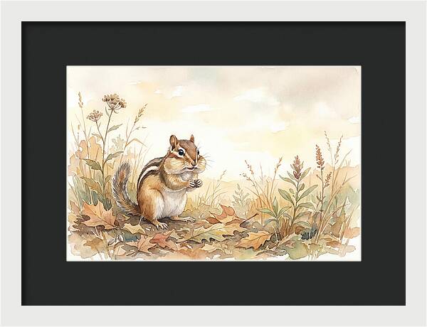 Chipmunk Gathering Seeds