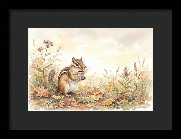 Chipmunk Gathering Seeds
