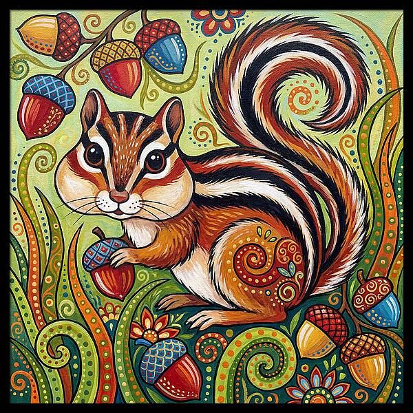 Chipmunk In A Colorful Garden