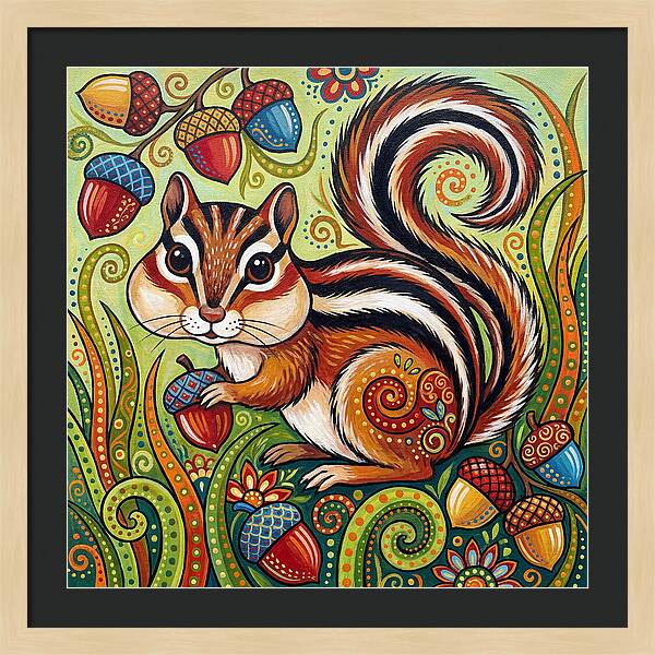 Chipmunk In A Colorful Garden