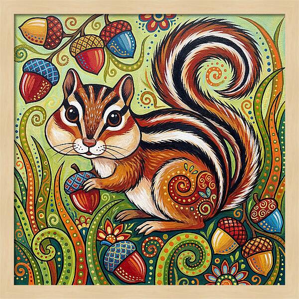 Chipmunk In A Colorful Garden