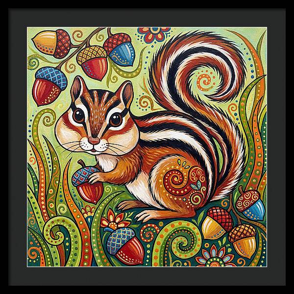 Chipmunk In A Colorful Garden